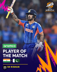 India vs Pakistan T20 World Cup 2026 player of the match Ishan Kishan